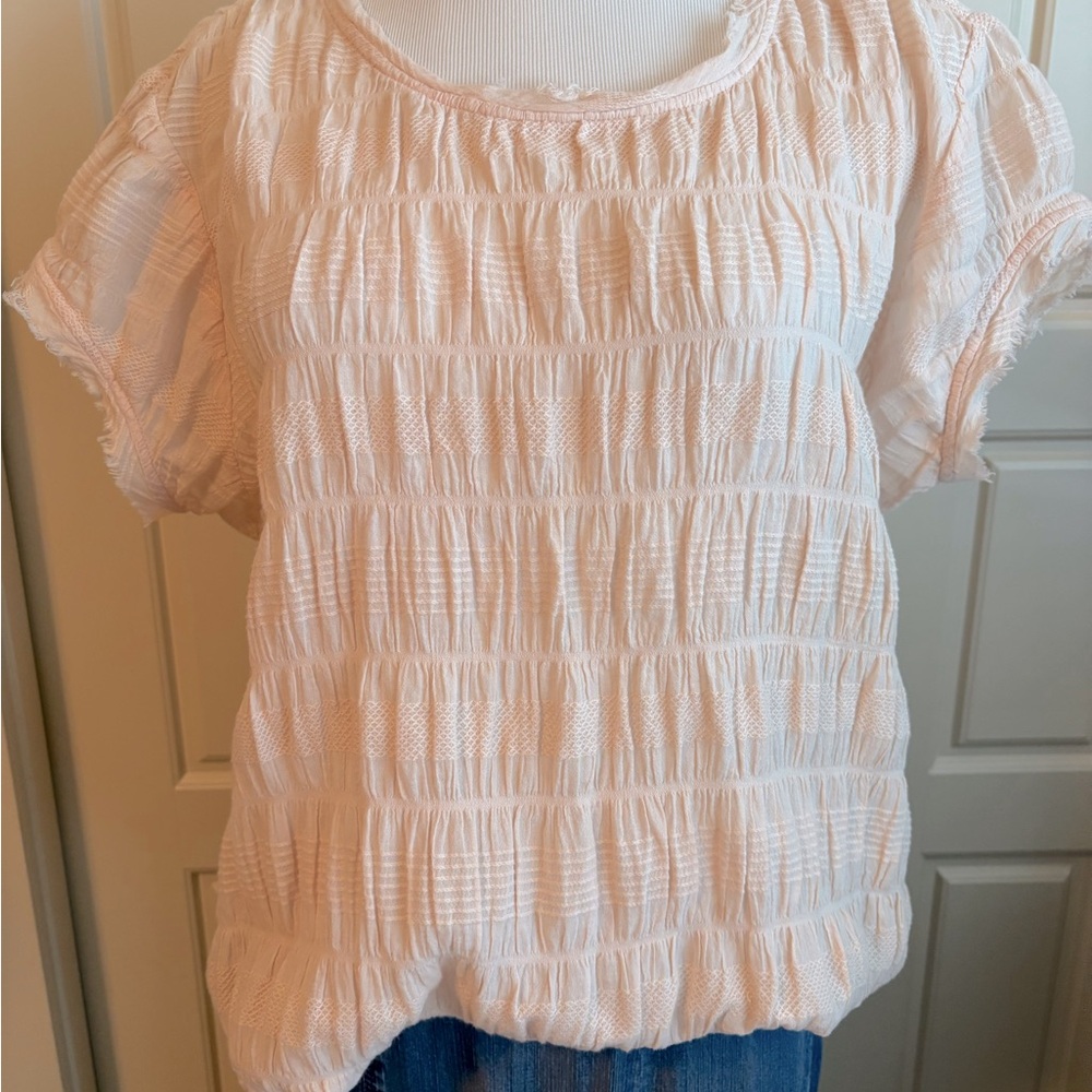 Sundance Blush Pink Cotton Spandex Gauze effect, sz M